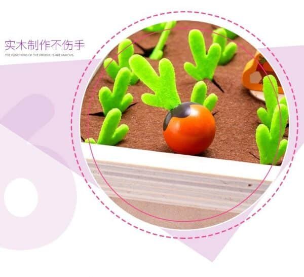 Wooden radish pulling game children's creative early education puzzle fun parent-child interaction vegetable memory chess toys cross-border