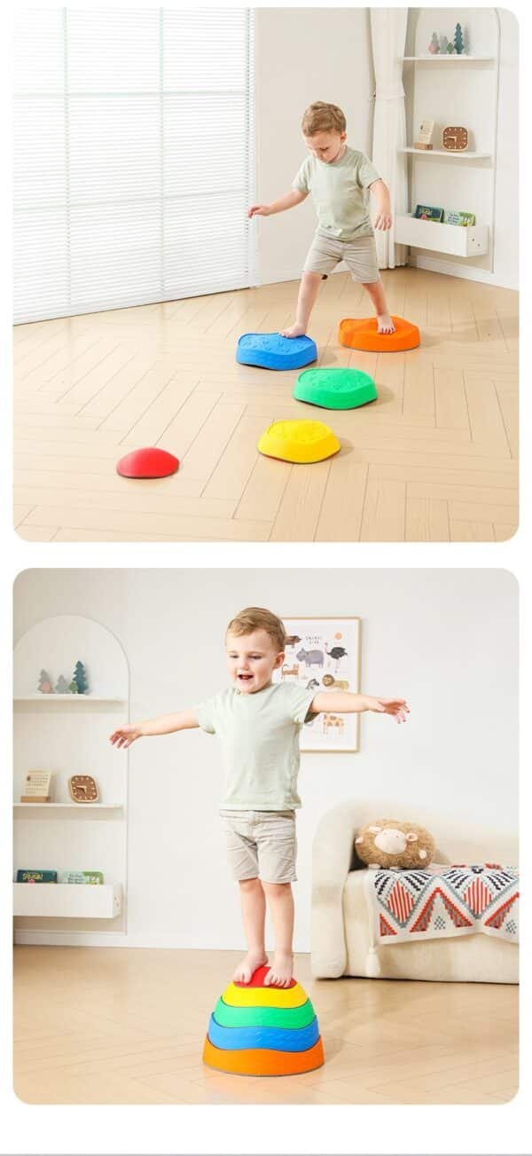 Cross-border toy wave crossing river stone custom children's balance sensory integration training early education toy round stepping across bridge stone