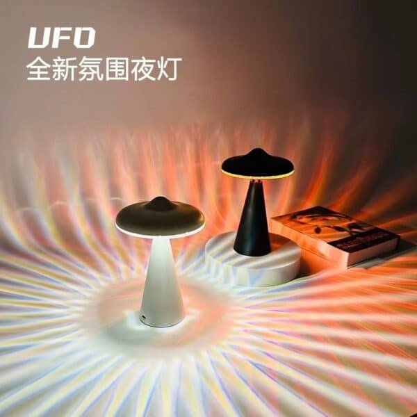 Lichte luxe paddestoel sfeer bed lamp Cross-border UFO drie-kleuren dimmen creatieve bed ornament decoratieve gift nachtlampje