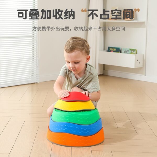 Cross-border toy wave crossing river stone custom children's balance sensory integration training early education toy round stepping across bridge stone