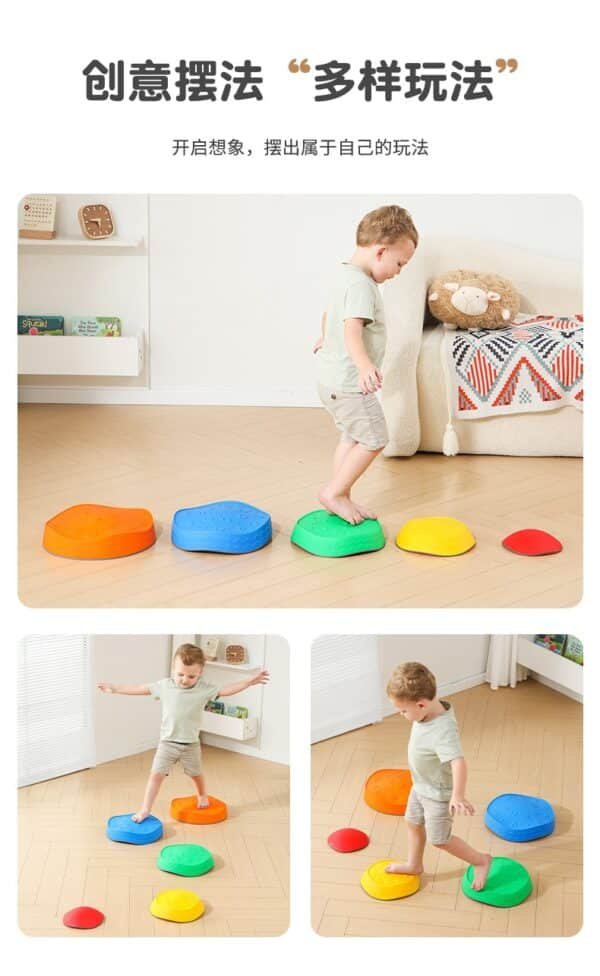 Cross-border toy wave crossing river stone custom children's balance sensory integration training early education toy round stepping across bridge stone