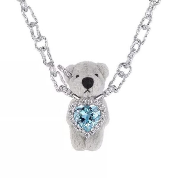 Jiyu Jewelry Paradise Series, Асимметричное ожерелье Love Plush Bear из серебра 925 пробы, подарок на день рождения