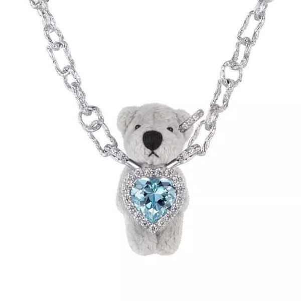 Jiyu Jewelry Paradise Series, Асимметричное ожерелье Love Plush Bear из серебра 925 пробы, подарок на день рождения