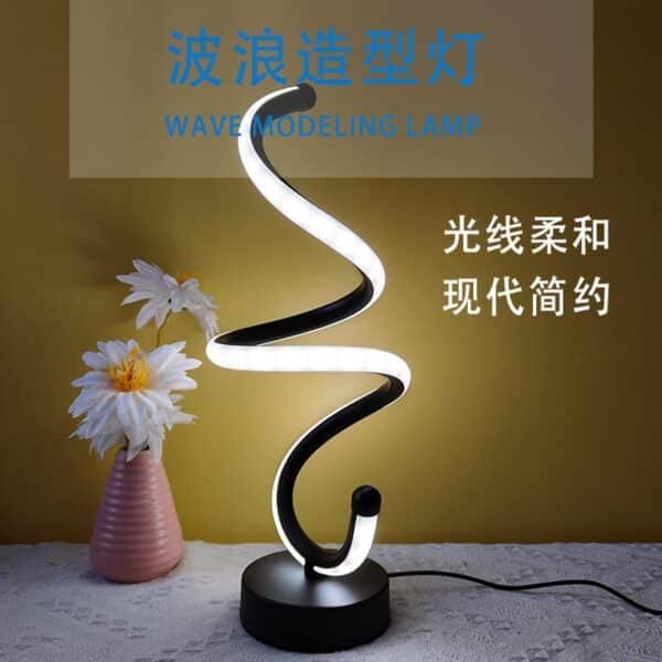 cross border modern wave desk lamp simple adjustable led desk lamp usb powered ambient desk lamp