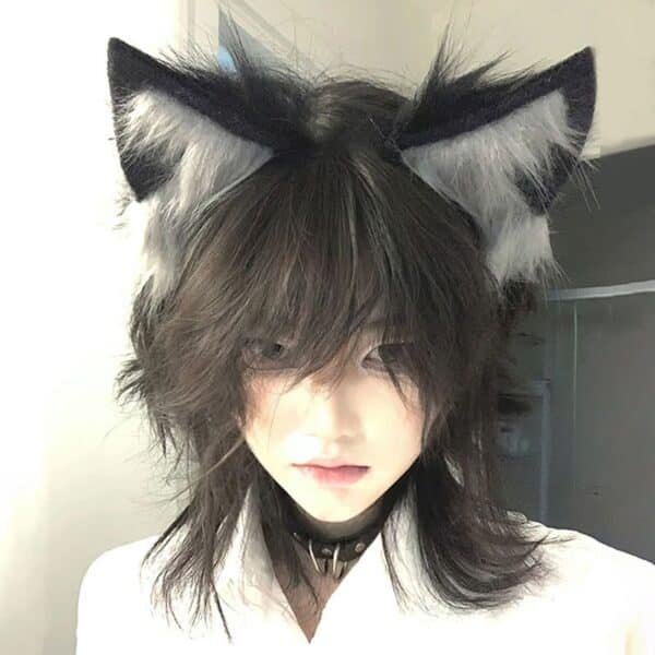 handmade animal ear headband simulation cat ear lolita headdress edge clip kc tail lo female animal ear lolita