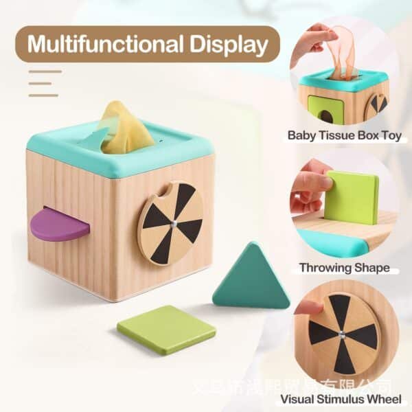 Cross-border baby early education puzzle shape matching color cognition mirror square pumping carton busy box educational toys