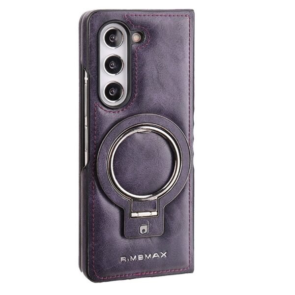 Applicable to Samsung Z fold6 mobile phone case racket holder Galaxy magnetic suction Z fold5 creative men's leather case