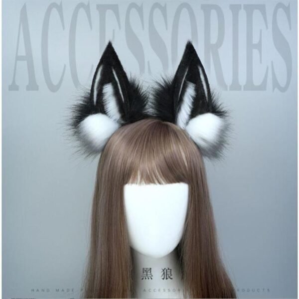 handmade animal ear headband simulation cat ear lolita headdress edge clip kc tail lo female animal ear lolita