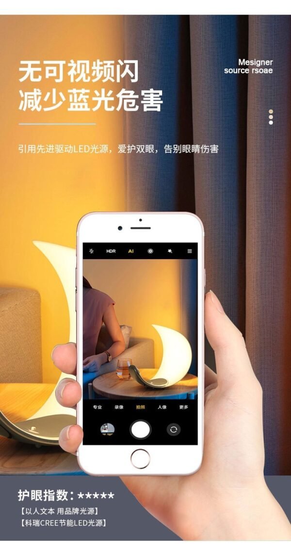 italian moon table lamp design sense simple table lamp bedroom crescent moon atmosphere touch table lamp creative c shaped table lamp