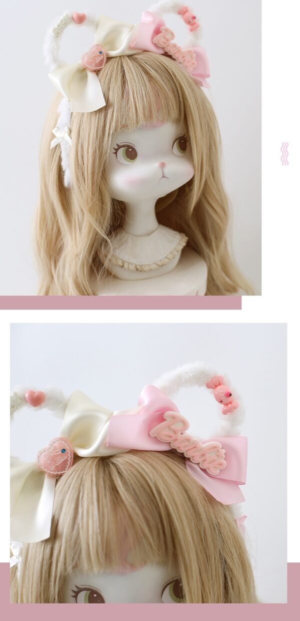 a handmade japanese style cute plush bear ears lolita headgear cos sweet headband bow