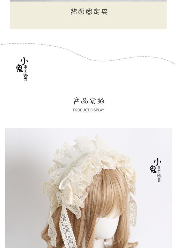 teen lolita french elegant generating color headband lo niang sweet soft girl hair accessories handmade lace headgear