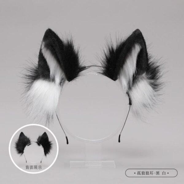 handmade animal ear headband simulation cat ear lolita headdress edge clip kc tail lo female animal ear lolita