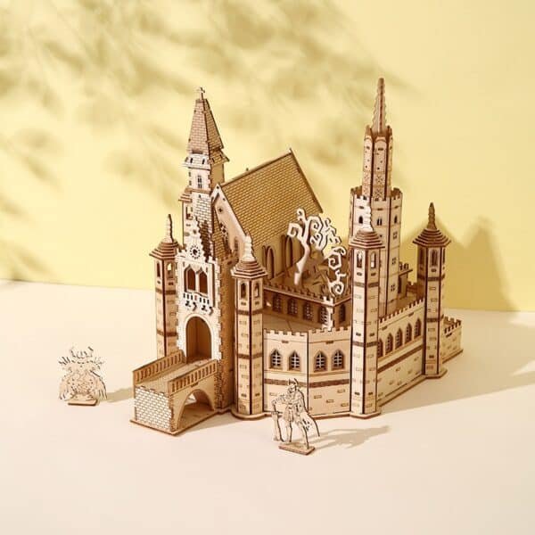 Cross-border new products Knight's Creed Lost Castle Wooden Assembled Model 3D Handmade Toys High-end Ornament Collection