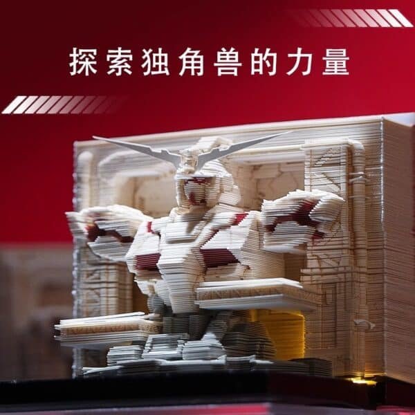 mecha unicorn gundam merchandise gifts tabletop knickknacks hand torn paper engraved 3d three dimensional sticky notes 2025 calendar