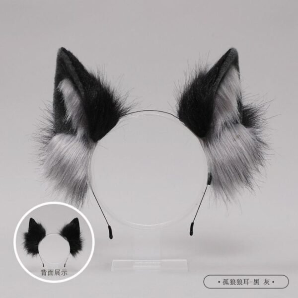 handmade animal ear headband simulation cat ear lolita headdress edge clip kc tail lo female animal ear lolita