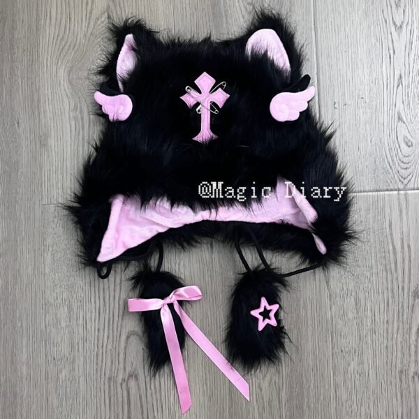 magic diary original handmade autumn and winter warm hat cat ear subculture y2k plush cute warm