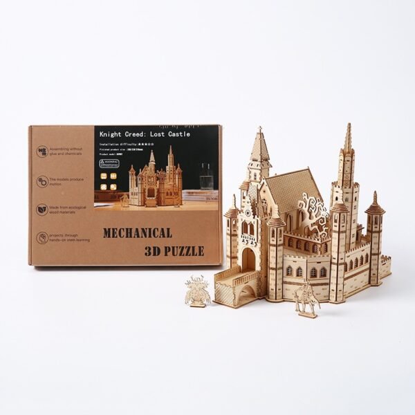 Cross-border new products Knight's Creed Lost Castle Wooden Assembled Model 3D Handmade Toys High-end Ornament Collection