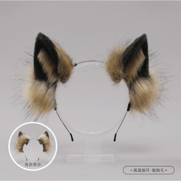 handmade animal ear headband simulation cat ear lolita headdress edge clip kc tail lo female animal ear lolita