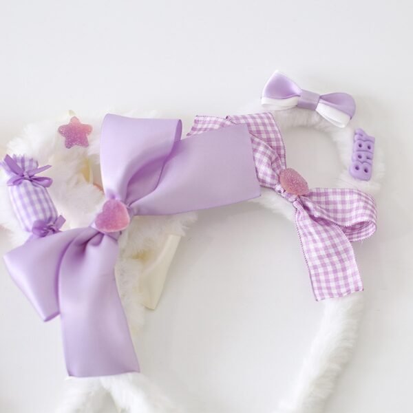 a handmade japanese style cute plush bear ears lolita headgear cos sweet headband bow