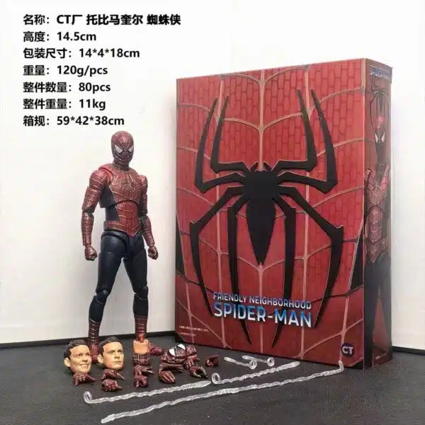 shf across the universe, miles spider man, svart kostym toby maguire, ledad figurmodell