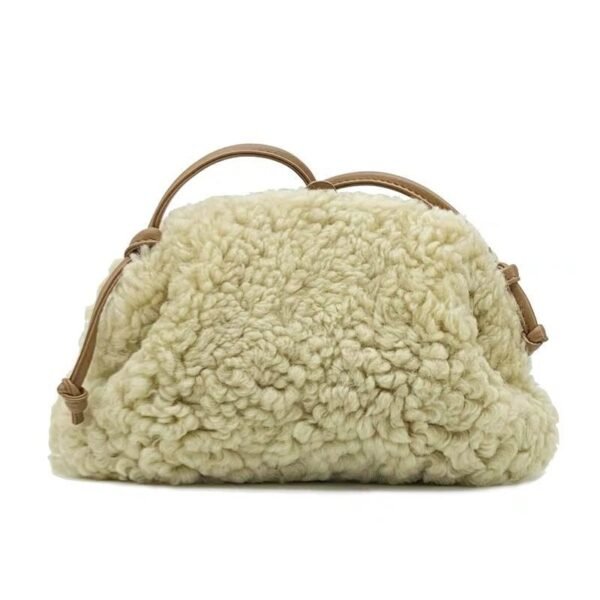 nieuwe wol wolk tas ins super brand leer pluche krullend haar schattige schoudertas boodschappers tas vrouwen trendy temperament