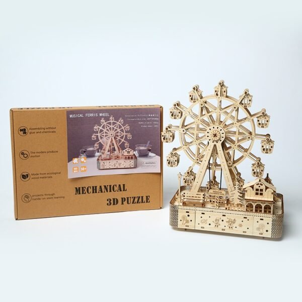 Grensoverschrijdende nieuwe muziek reuzenrad 3D driedimensionale puzzel houten speelgoed, educatieve assemblage speelgoed DIY creatief speelgoed