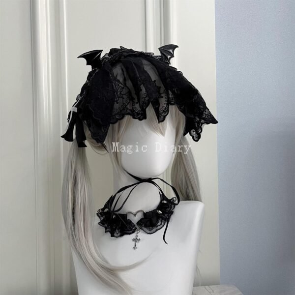 subculture nuns and demons dark lace veil headband lolita goth bnt headband halloween accessories