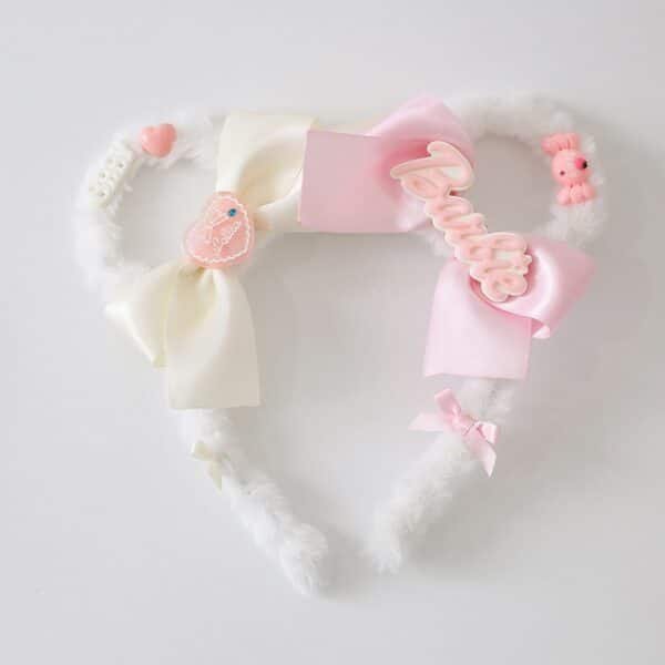 a handmade japanese style cute plush bear ears lolita headgear cos sweet headband bow