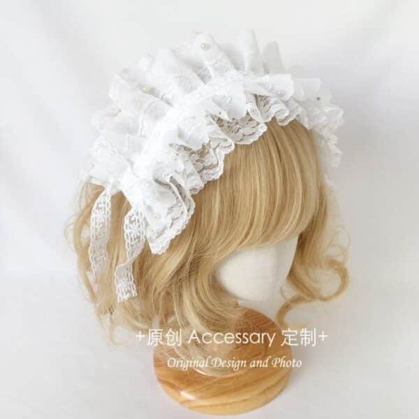 teen lolita french elegant generating color headband lo niang sweet soft girl hair accessories handmade lace headgear