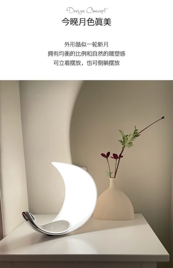 italian moon table lamp design sense simple table lamp bedroom crescent moon atmosphere touch table lamp creative c shaped table lamp