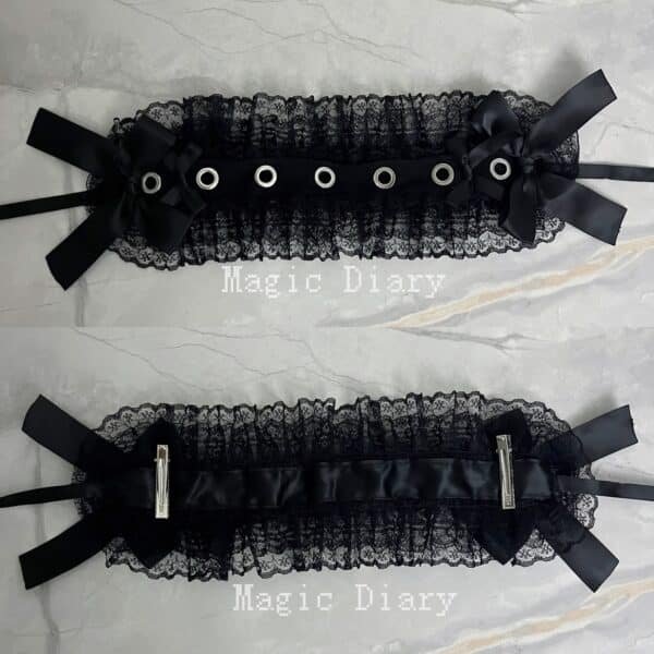 magic diary disease skeleton subculture mine tie headband lolita small object headgear lace rivets