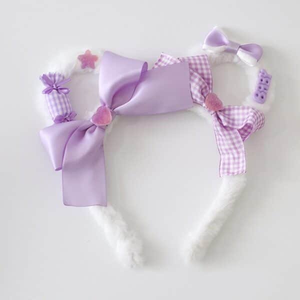 a handmade japanese style cute plush bear ears lolita headgear cos sweet headband bow