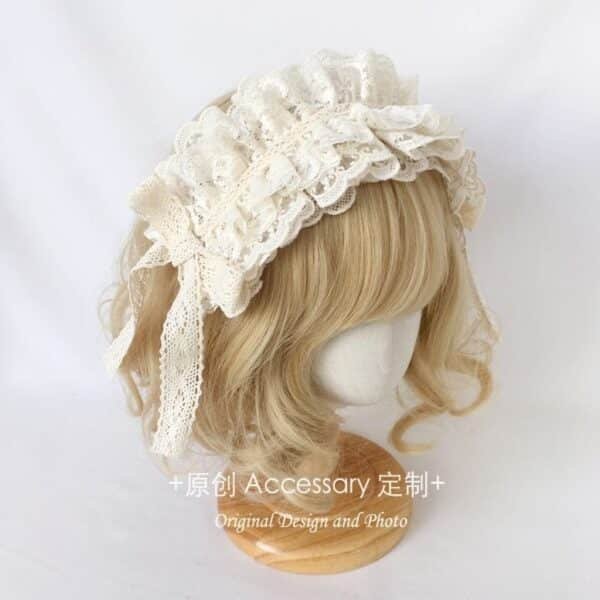 teen lolita french elegant generating color headband lo niang sweet soft girl hair accessories handmade lace headgear