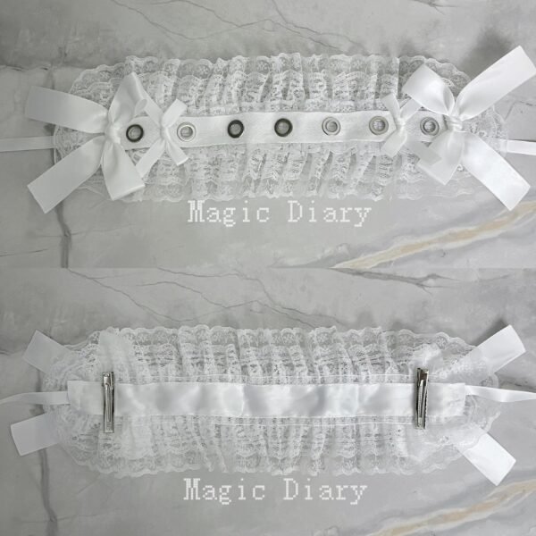 magic diary disease skeleton subculture mine tie headband lolita small object headgear lace rivets