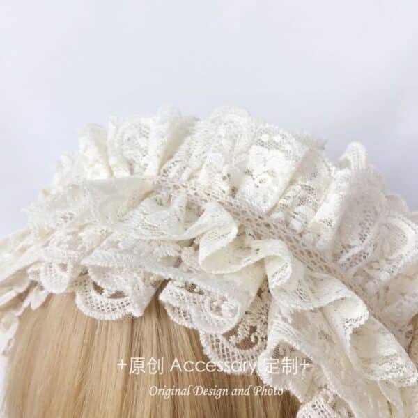 teen lolita french elegant generating color headband lo niang sweet soft girl hair accessories handmade lace headgear