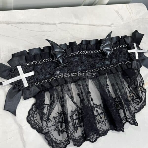 subculture nuns and demons dark lace veil headband lolita goth bnt headband halloween accessories