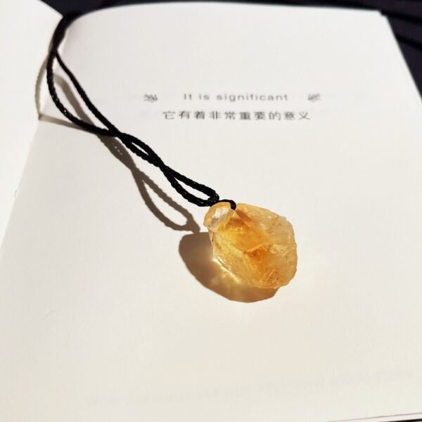 authentic citrine wealth suction, brazilian mining area natural citrine rough stone necklace sweater chain couple pendant men and women