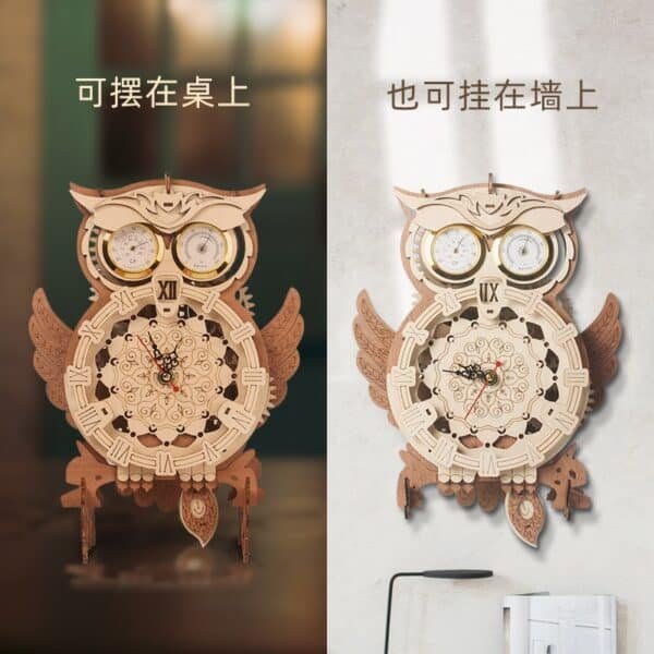 wholesale creative wooden toy owl ornament boys diy handmade assembly model wooden 3d three dimensional puzzle