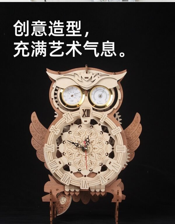 wholesale creative wooden toy owl ornament boys diy handmade assembly model wooden 3d three dimensional puzzle