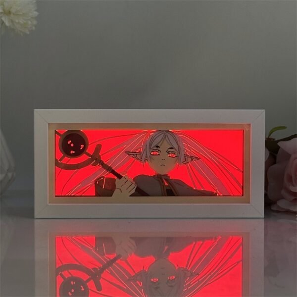 buried flilian paper carving lamp animation figure peripheral ornament gift two dimensional rgb light box led ambient light