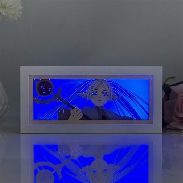 buried flilian paper carving lamp animation figure peripheral ornament gift two dimensional rgb light box led ambient light