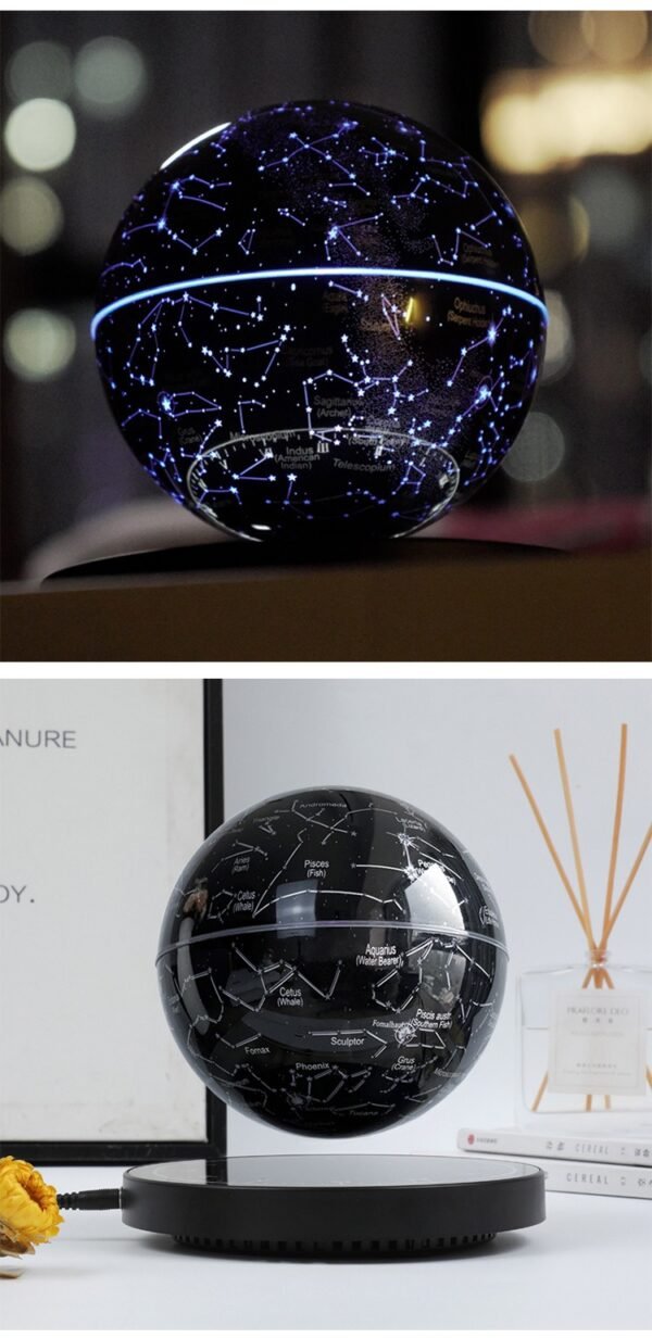 6 inch black technology magnetic levitation star ball internet celebrity explosion creative home decoration light luxury gift bedroom night light