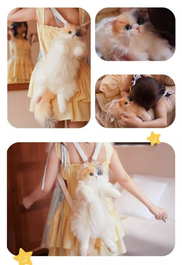 the new product has the same simulated three flower cat backpack, plush doll puppet bag, and gives birthday gifts to girlfriends and girlfriends.