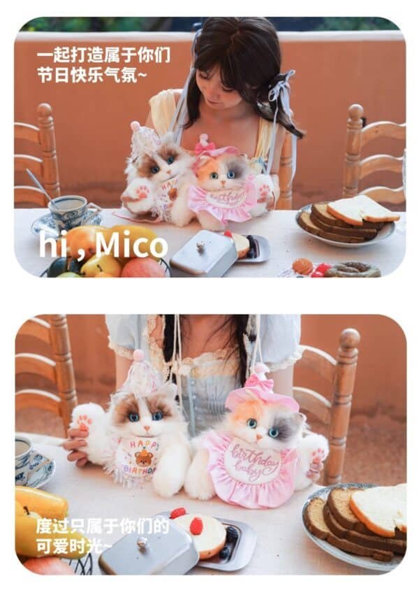 the new product has the same simulated three flower cat backpack, plush doll puppet bag, and gives birthday gifts to girlfriends and girlfriends.