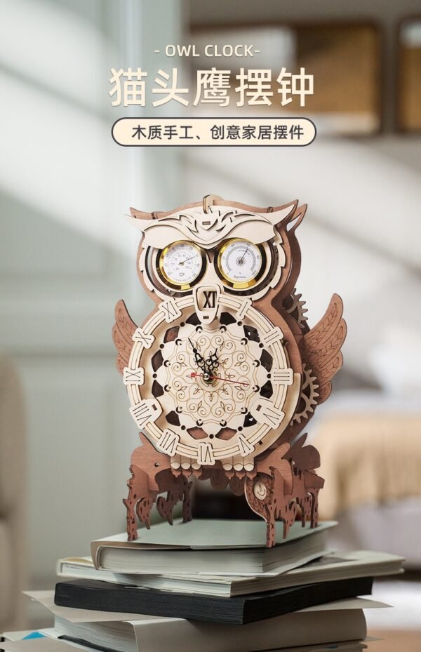 wholesale creative wooden toy owl ornament boys diy handmade assembly model wooden 3d three dimensional puzzle