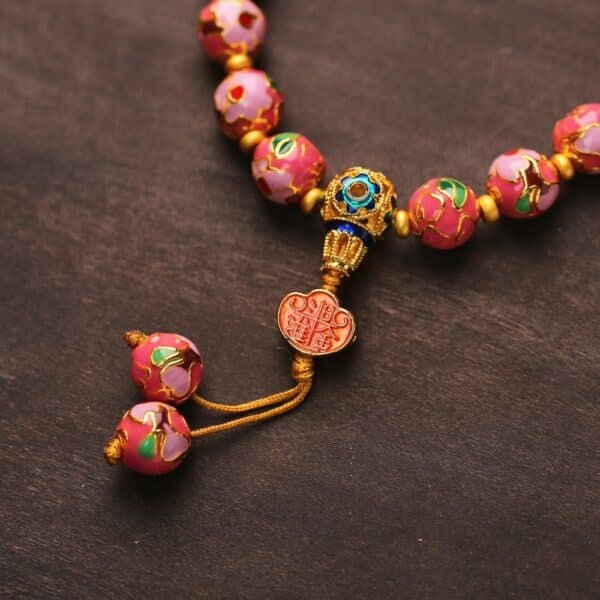 temple of the same style beijing yongxiang flower bracelet women's daily dou gold ruyi enamel high temperature burnt blue year of the dragon bracelet women