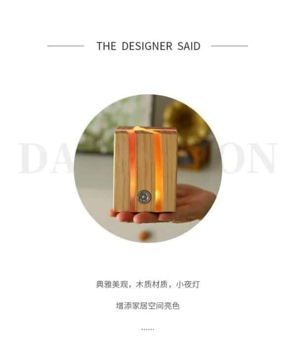 creative bedroom desktop crack light ins wind atmosphere decoration ornament solid wood nordic design gift led night light